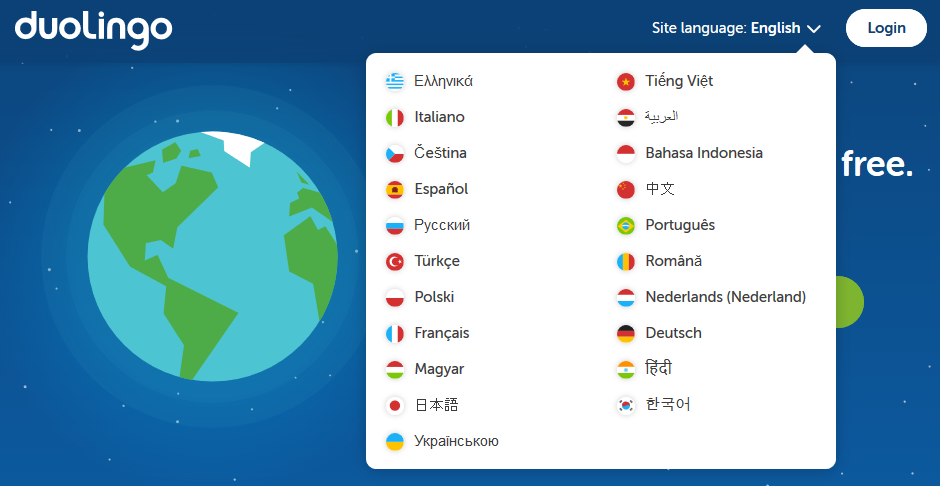 Two languages. Дуол. Local language sites круглый. Duolingo how many Countries including.